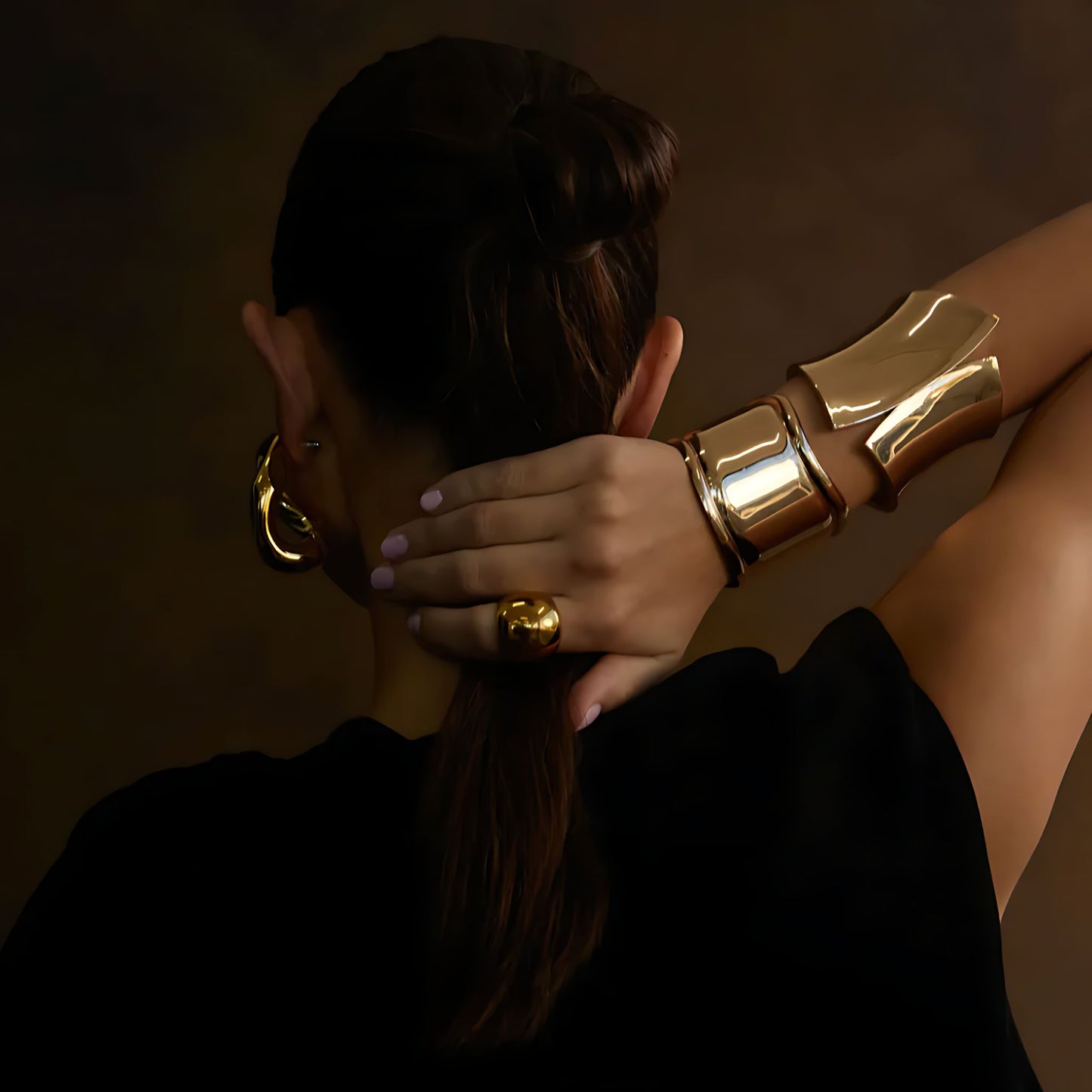 GOLD XXL GOLDEN HORIZON CUFF - AEQEA