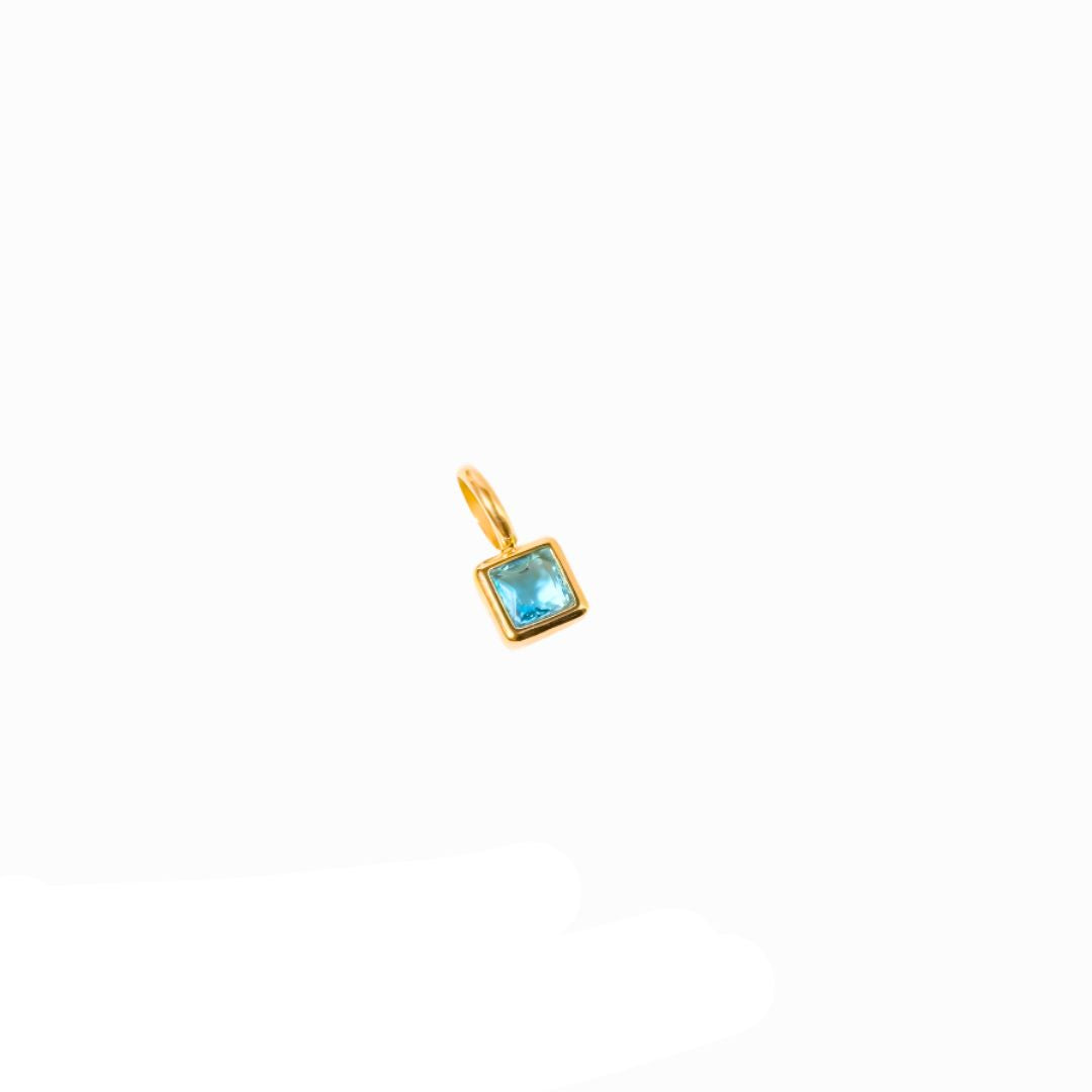 SQUARE ZIRCONIA BABY BLUE CHARM