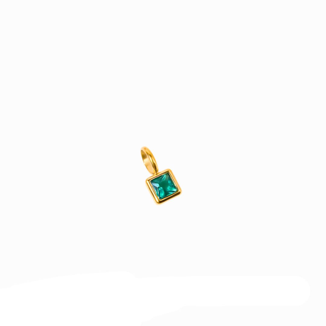 SQUARE ZIRCONIA GREEN CHARM - AEQEA 