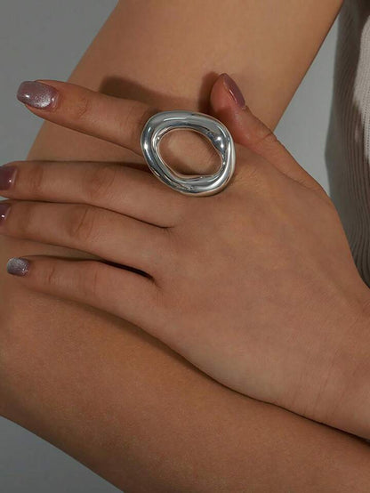 SILVER INFINITY LOOP RING