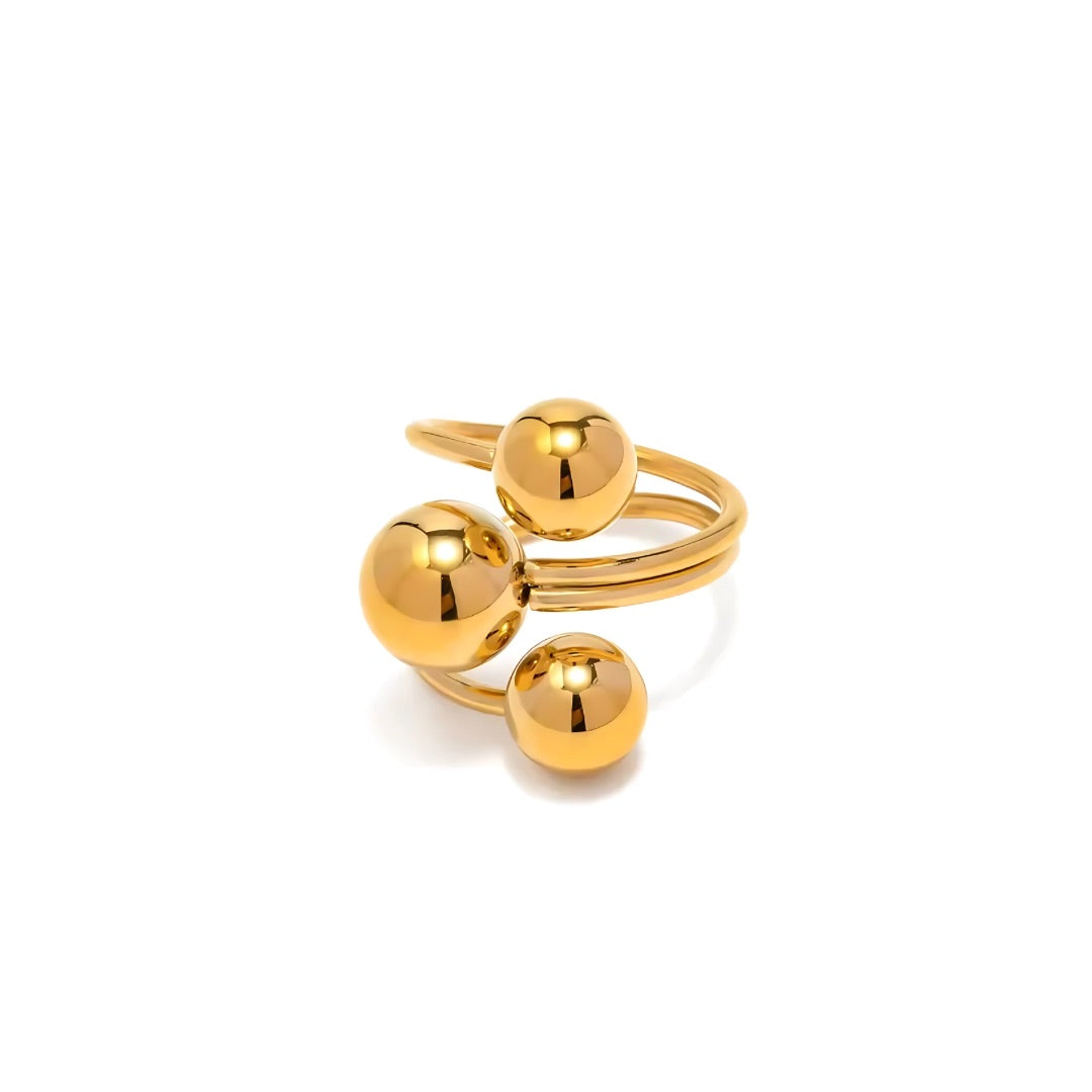 GOLD ORBIT SPHERE RING - AEQEA