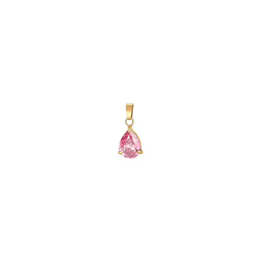 WATERDROP ZIRCONIA BABY PINK CHARM - AEQEA