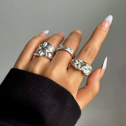 SILVER STACEY STACK RINGS - AEQEA