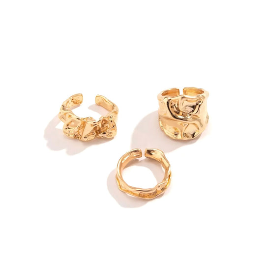 GOLD STACEY STACK RINGS - AEQEA