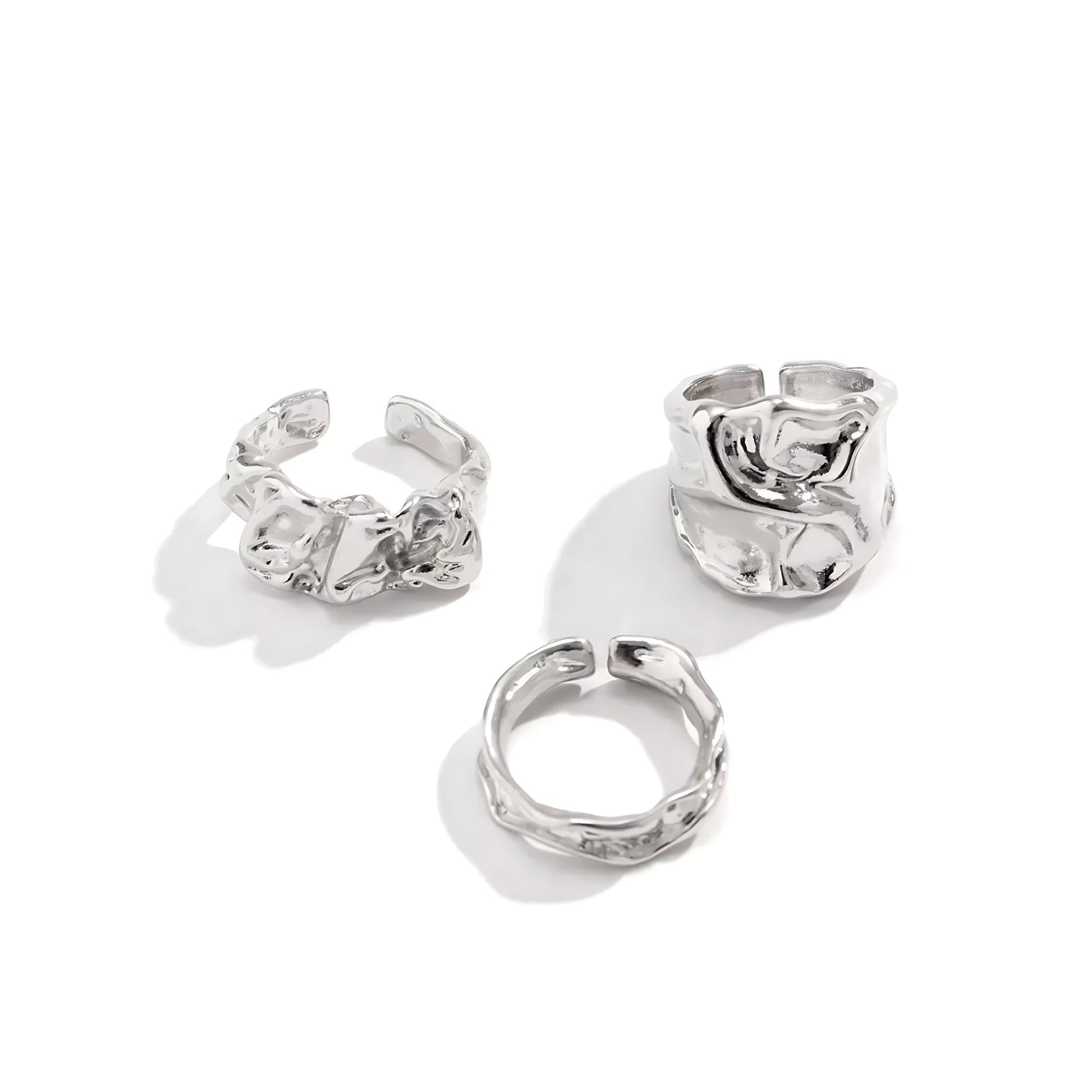 SILVER STACEY STACK RINGS - AEQEA