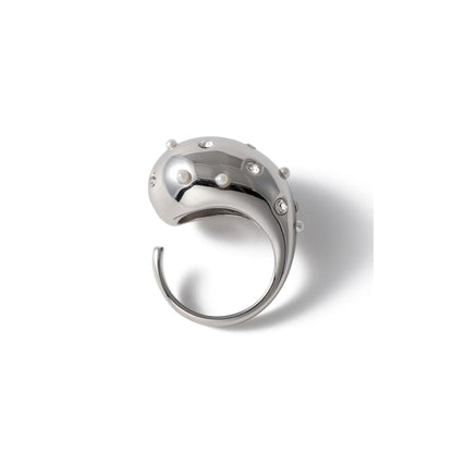 SILVER PEARL CASCADE RING - AEQEA