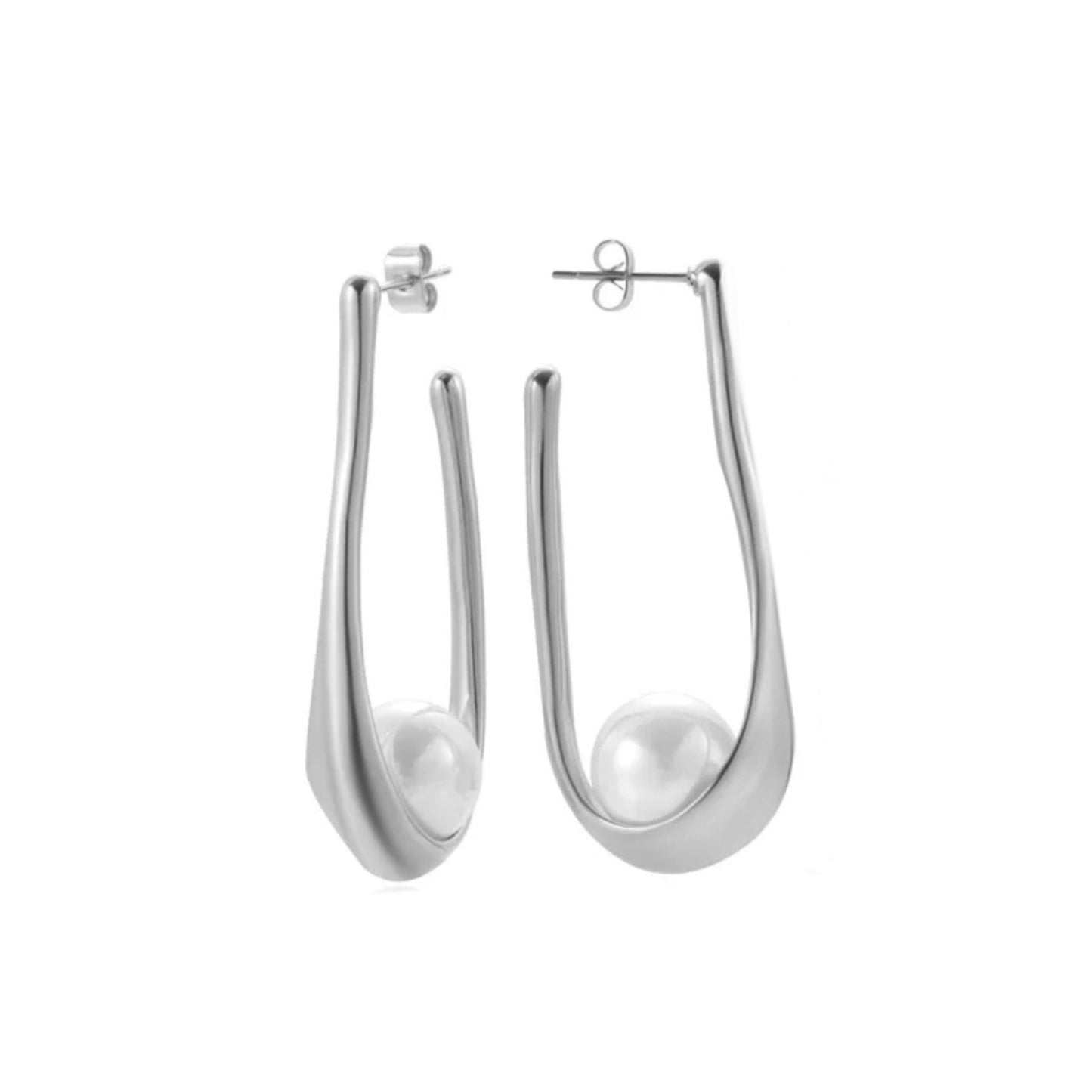 SILVER DROPLET EARRINGS - AEQEA 