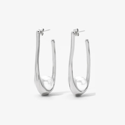 SILVER DROPLET EARRINGS - AEQEA 