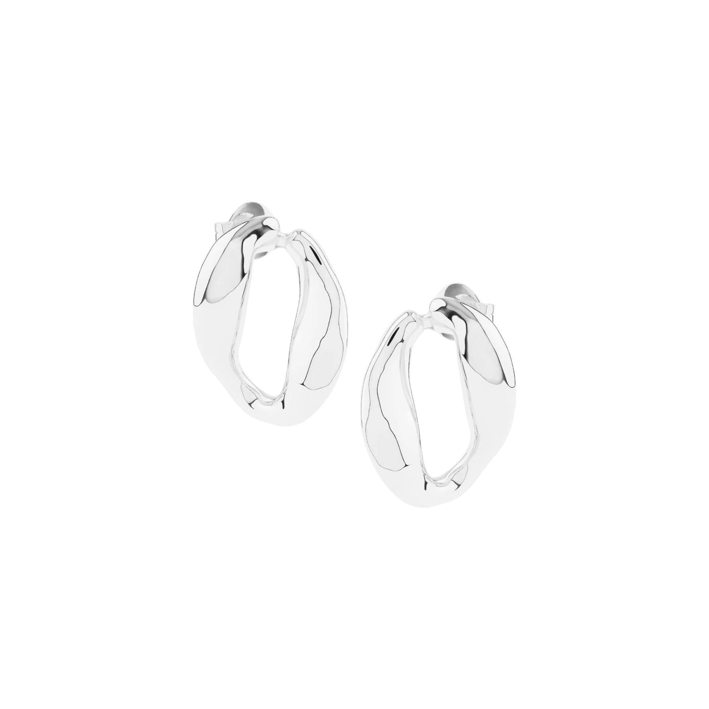 SILVER MINI LINK HOOPS - AEQEA