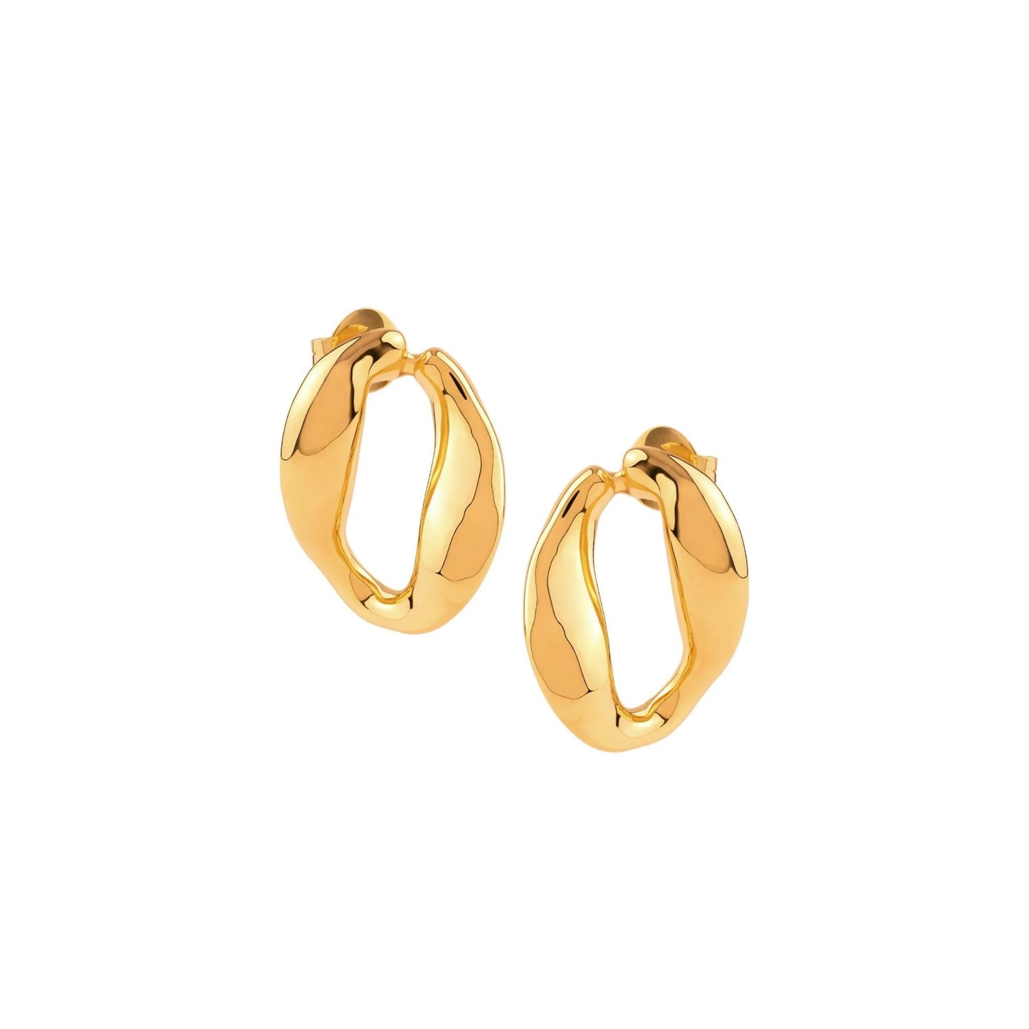 GOLD MINI LINK HOOPS - AEQEA