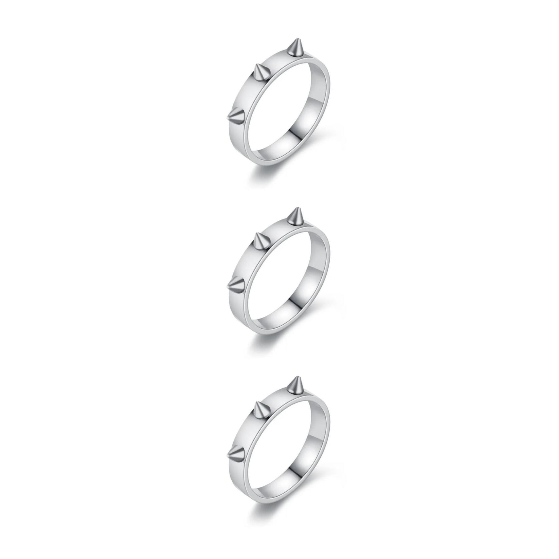 SET OF 3 SILVER CACTUS THORN RING - AEQEA