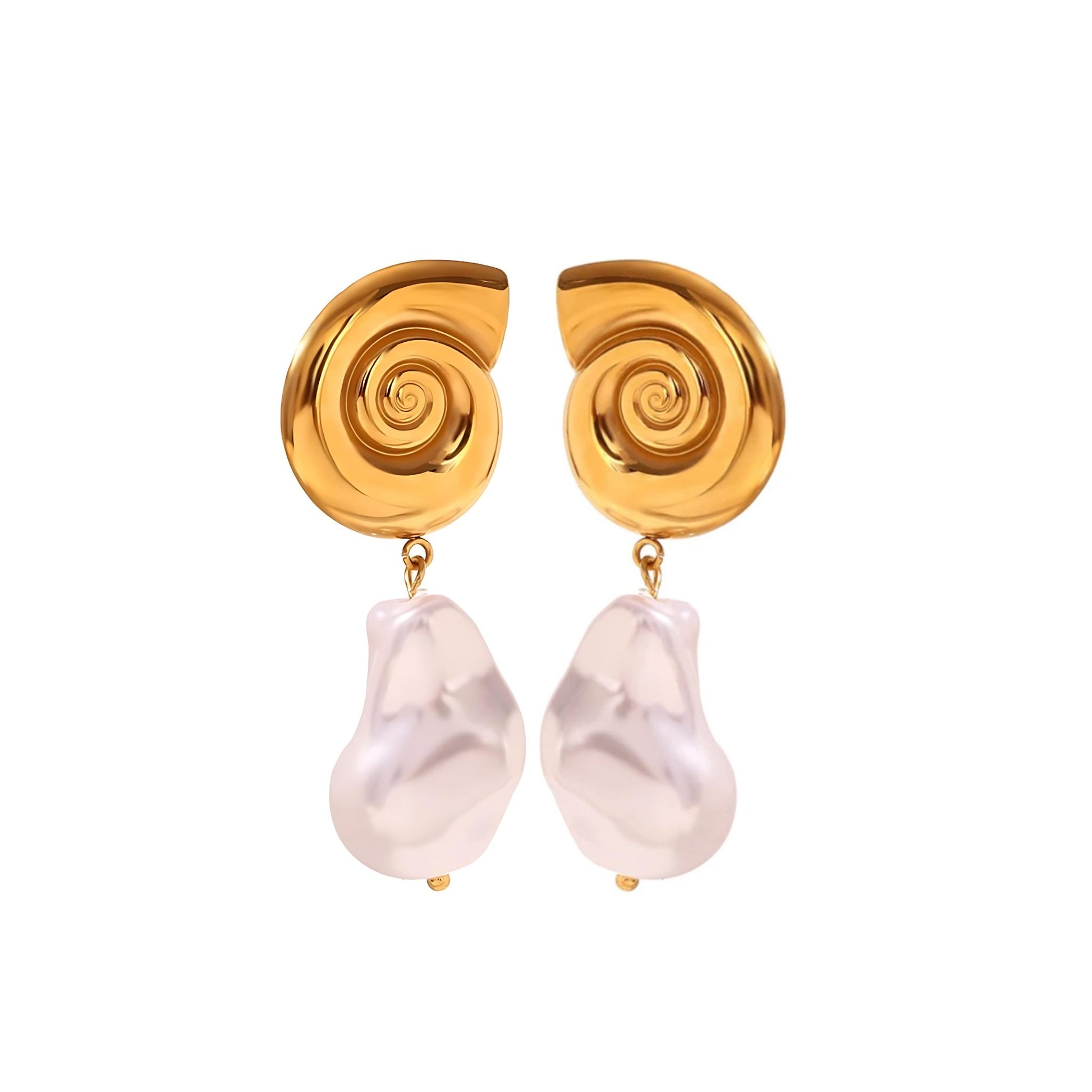 SPIRAL MOTHER OF PEARL DROP EARRINGS - AEQEA 