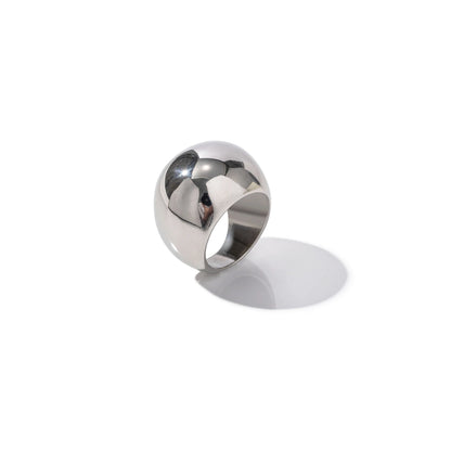 SILVER L SOLAR DOME RING - AEQEA