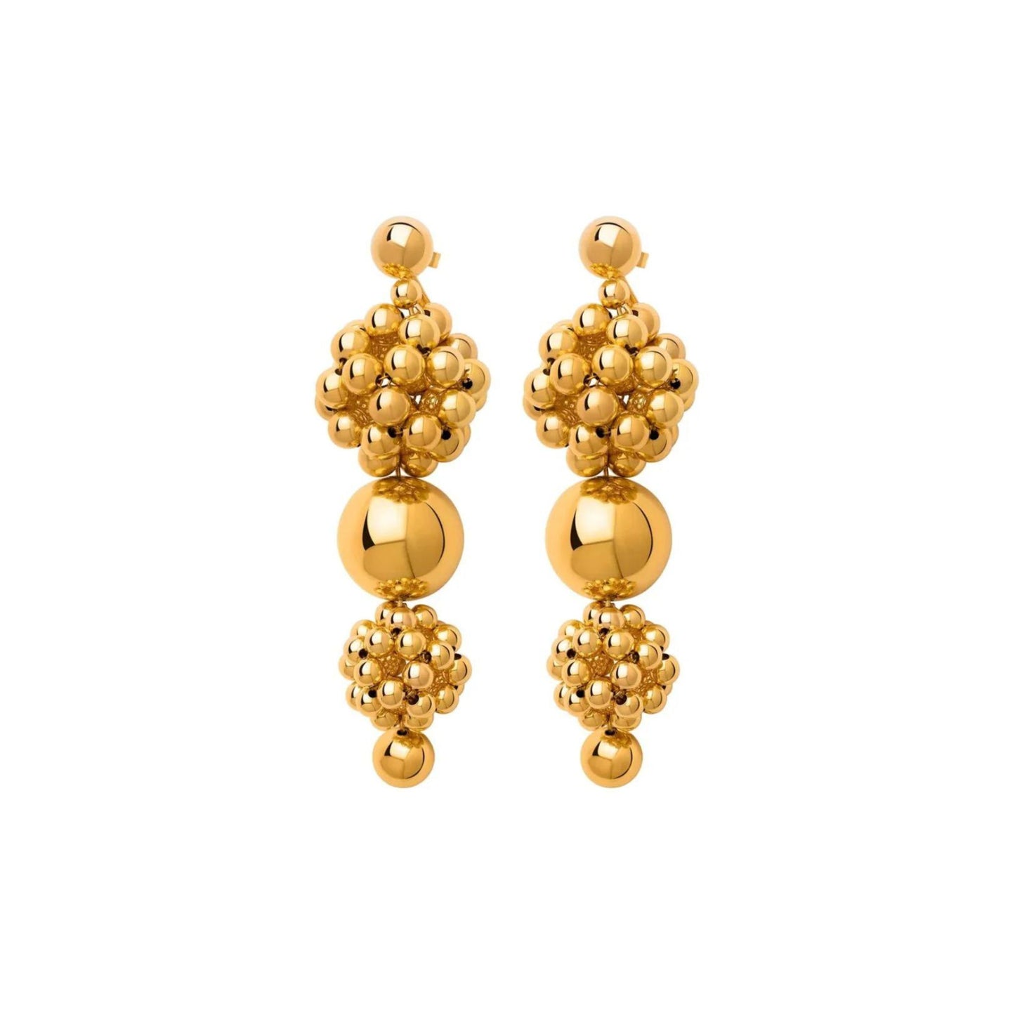 GOLDEN SPHERE CASCADE EARRINGS - AEQEA 